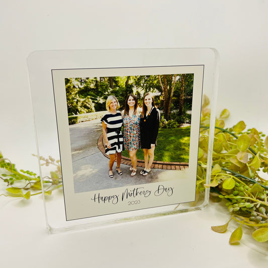 freestanding photo block * your photos, your words * personalized acrylic picture block * Mother’s Day gift