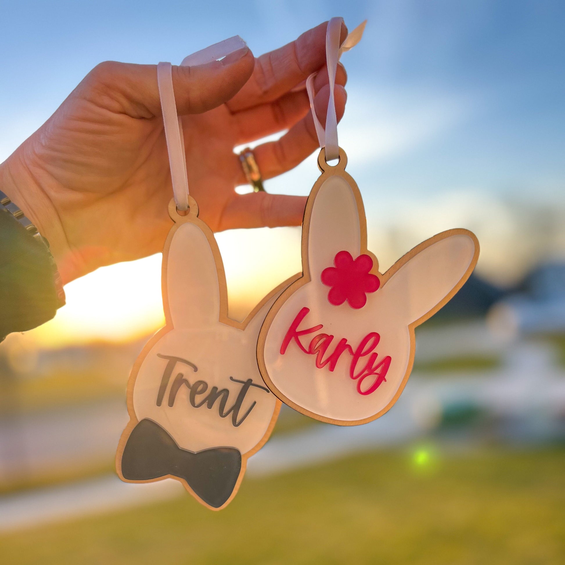 bunny tag * personalized Easter basket name charm