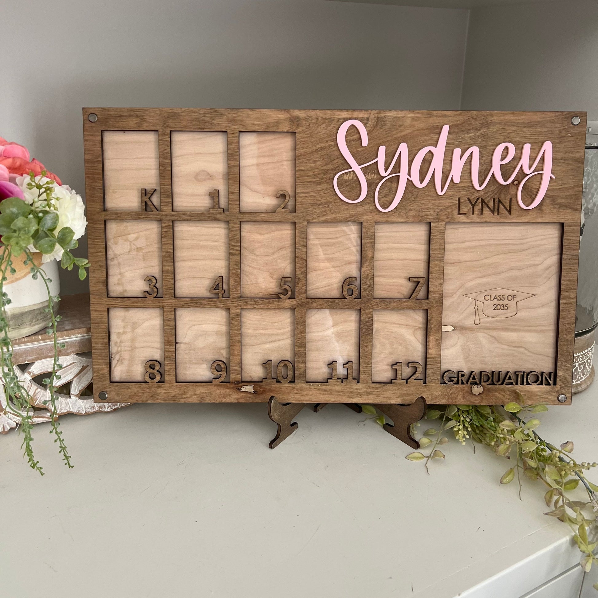 School Years Photo Frame * Kindergarten to Grade 12 to Graduation Picture Frame * Wallet Photos and 5 X 7 Photo * Stand Included