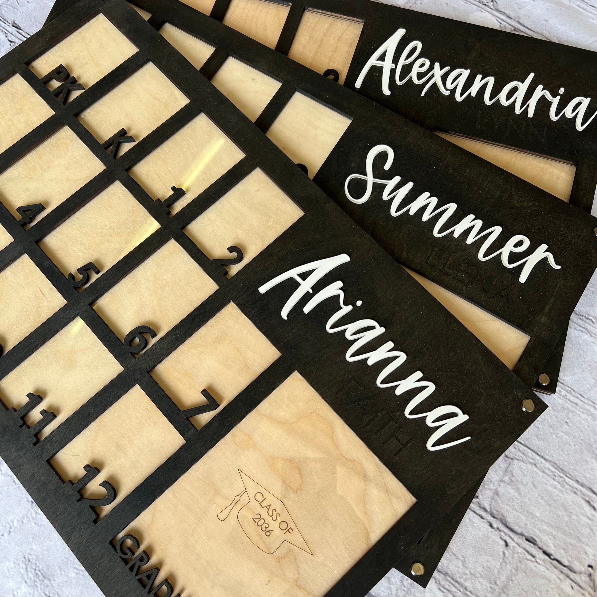 School Years Photo Frame * Pre K Grade 12 to Graduation Picture Frame * Large Wallet Photos and 5 X 7 Photo * Stand Included