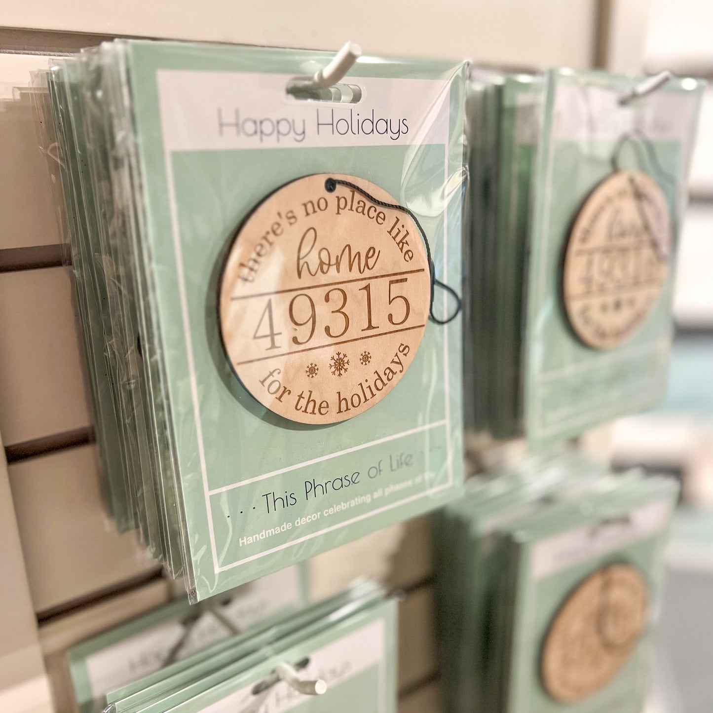 zip code home for the holidays personalized ornament
