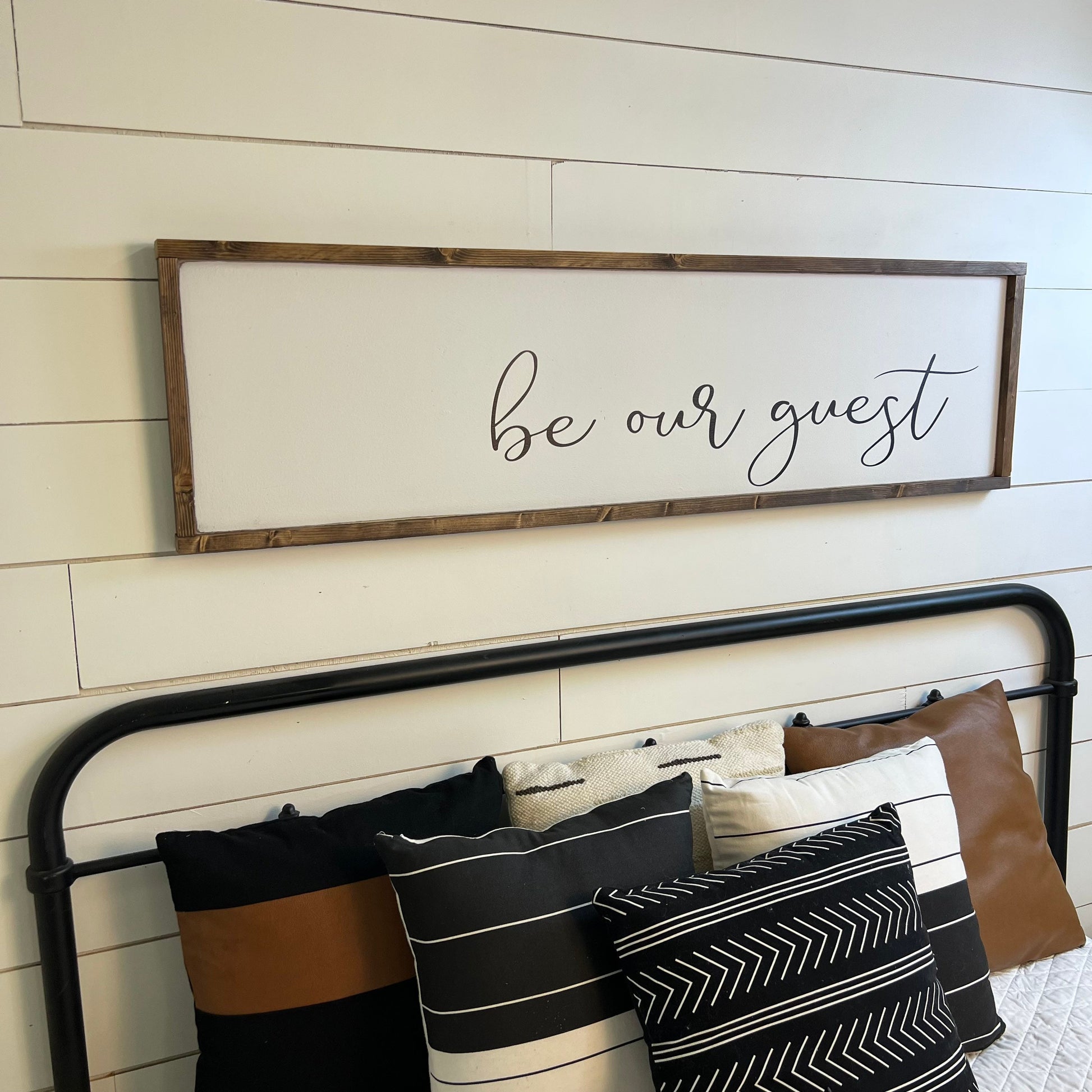 be our guest - above the bed sign [FREE SHIPPING!] Ready to Ship