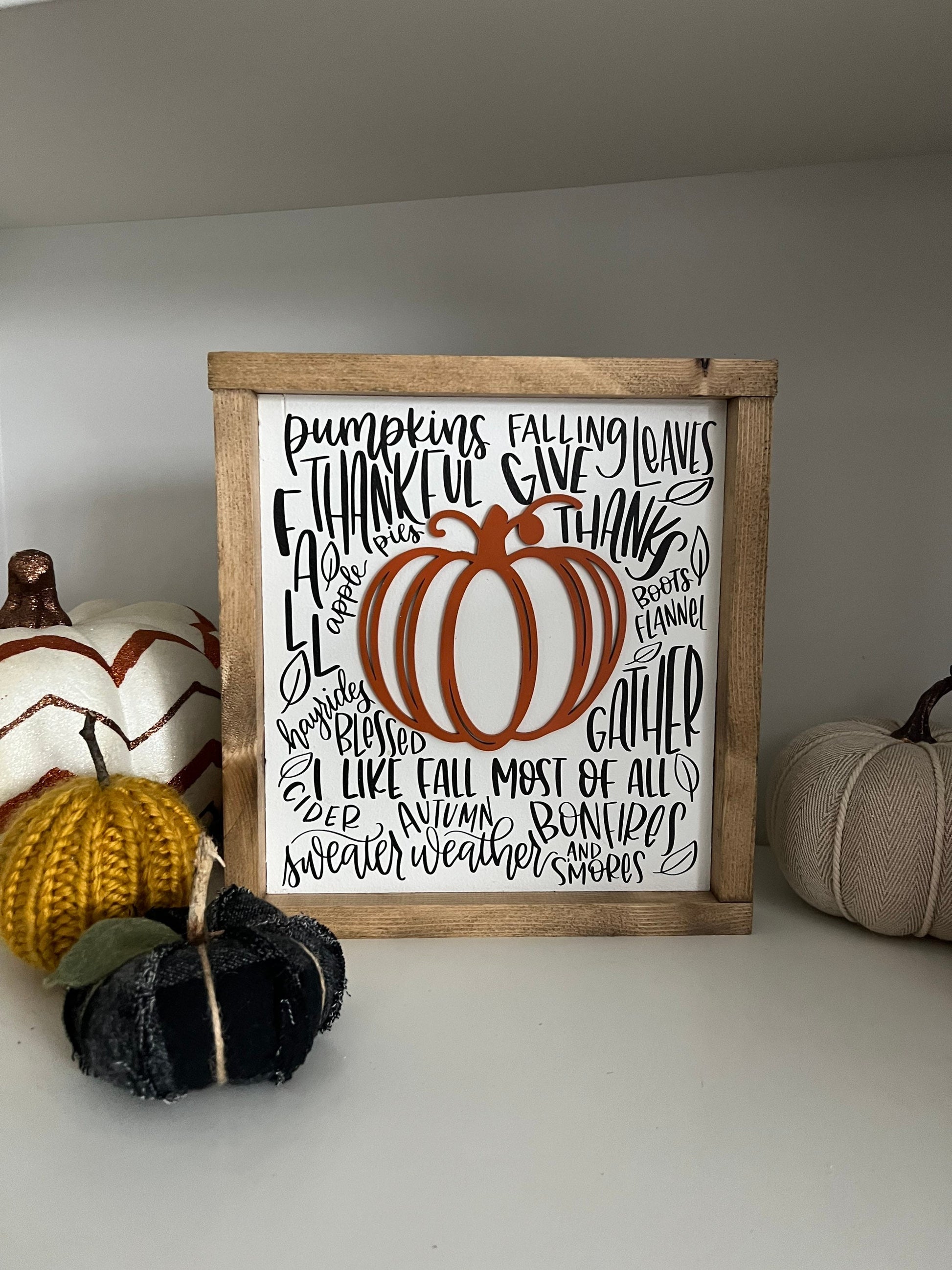 funky pumpkin * wood sign * fall decor [FREE SHIPPING]