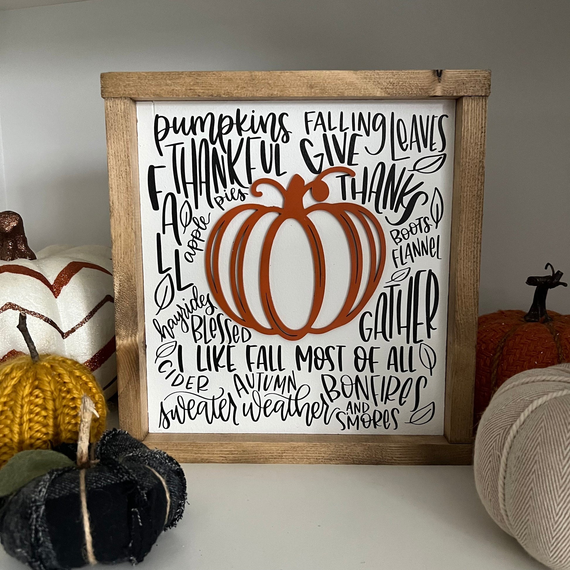 funky pumpkin * wood sign * fall decor [FREE SHIPPING]