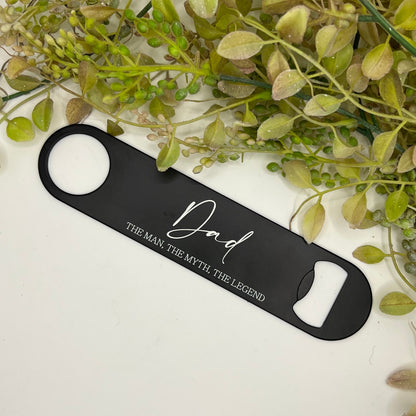 Matte Black Metal Bottle Opener * Fathers Day Gift * Best Dad Ever * Gift for Hubsand/Dad/Step Dad/ Grandpa