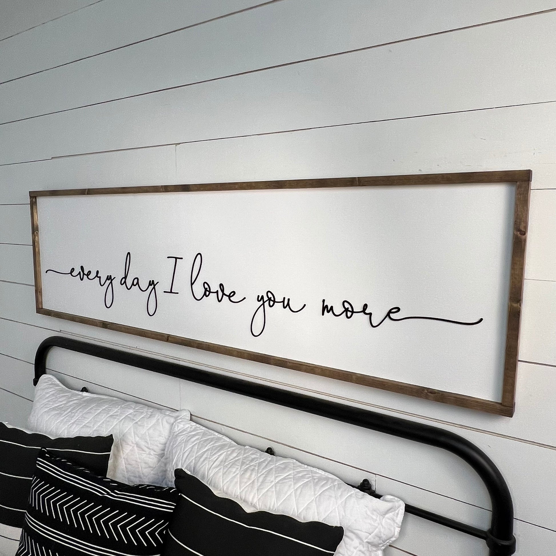 every day I love you more - above over the bed sign - master bedroom wall art [FREE SHIPPING!]