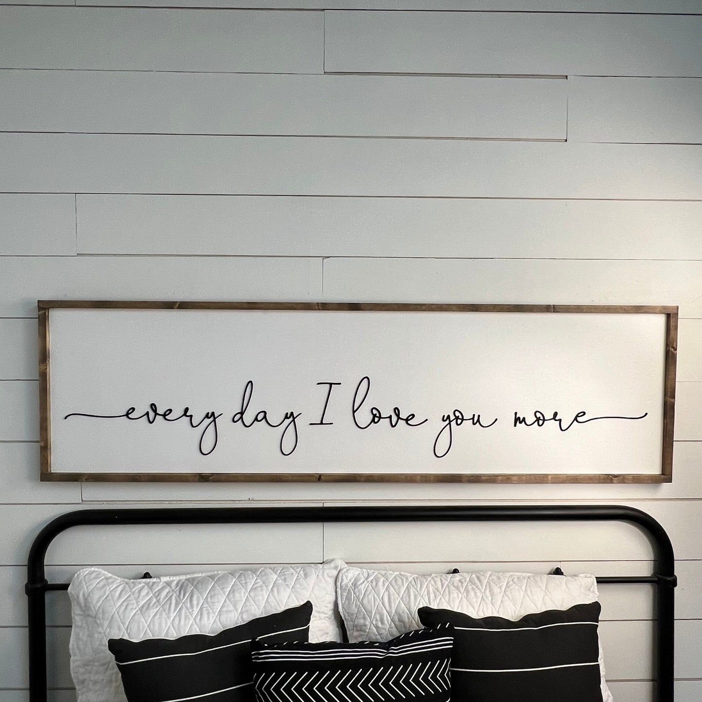 every day I love you more - above over the bed sign - master bedroom wall art [FREE SHIPPING!]