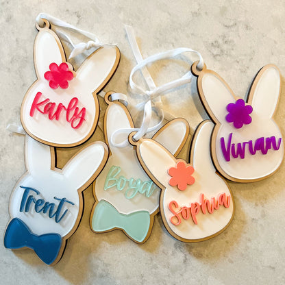 bunny tag * personalized Easter basket name charm
