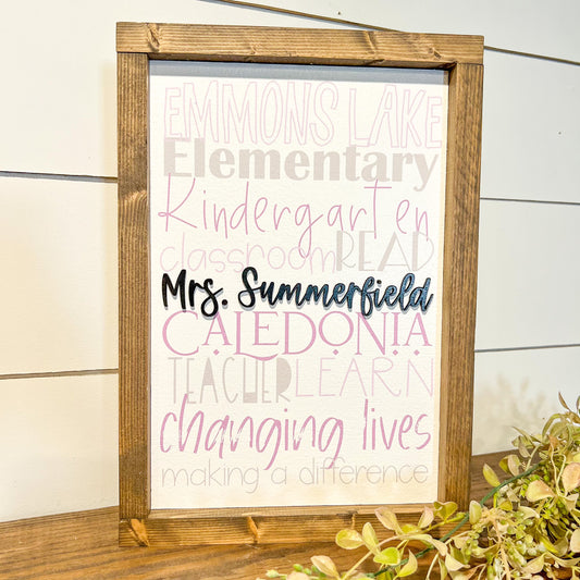 teacher appreciation sign * personalized teacher gift * end of school year gift [FREE SHIPPING!]