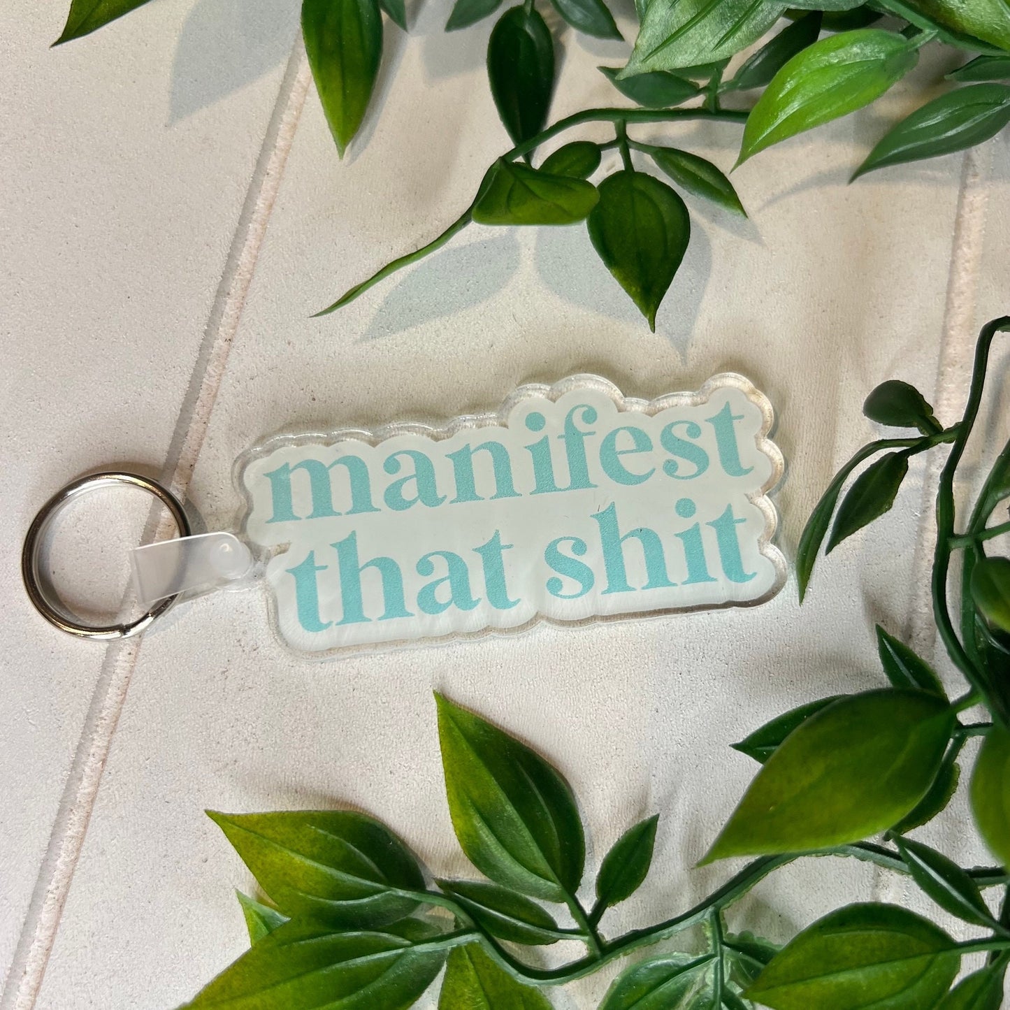 manifest that shit keychain