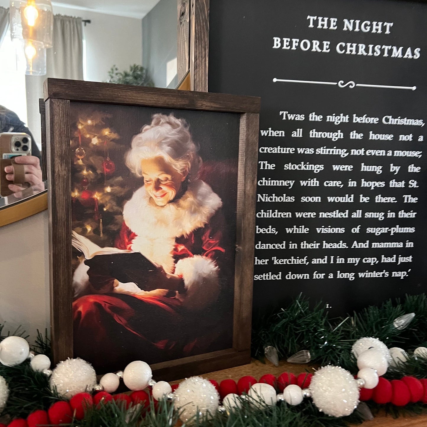 Vintage Mrs. Clause reading wood sign [FREE SHIPPING!]