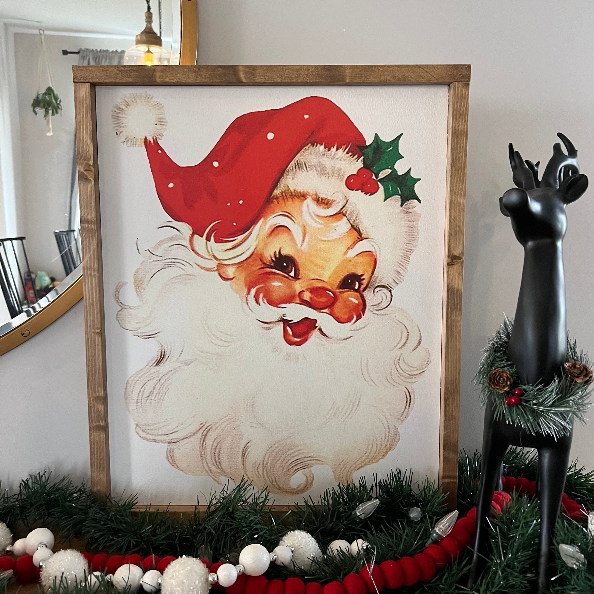 retro santa wood sign [FREE SHIPPING!]