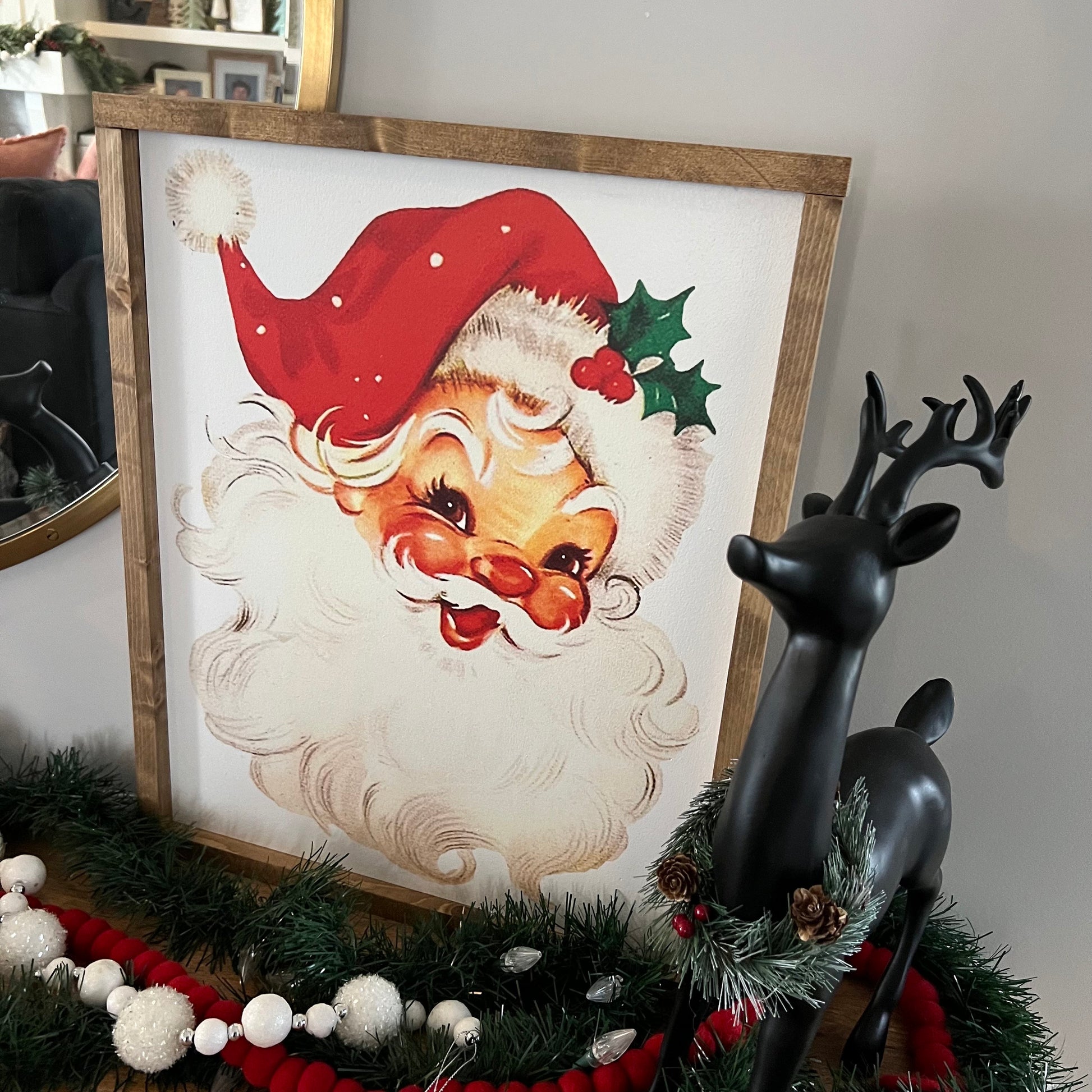 retro santa wood sign [FREE SHIPPING!]