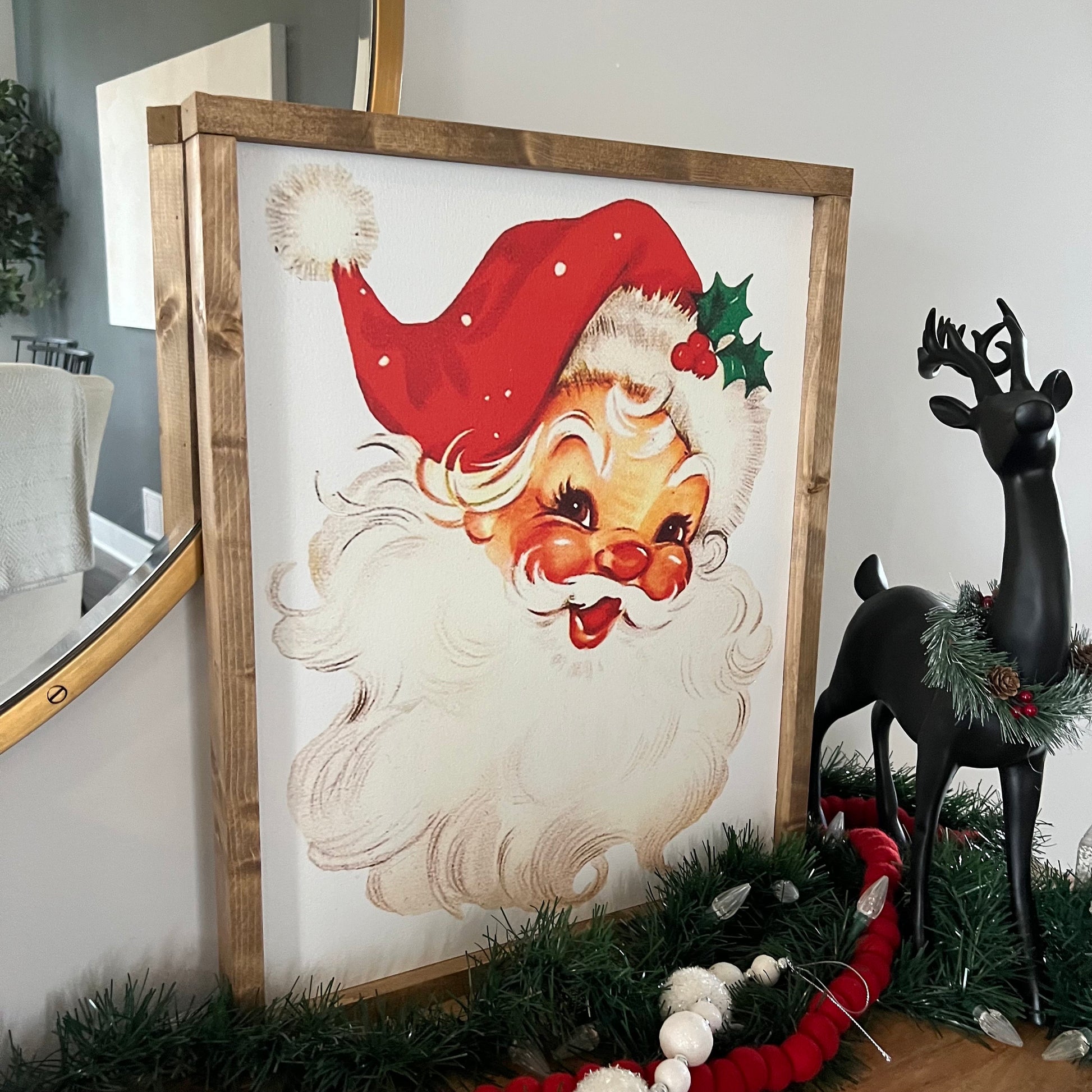 retro santa wood sign [FREE SHIPPING!]