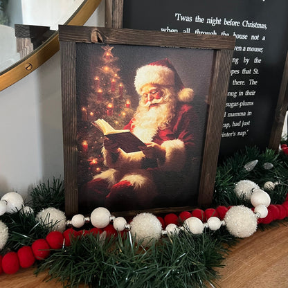 Vintage santa reading wood sign [FREE SHIPPING!]