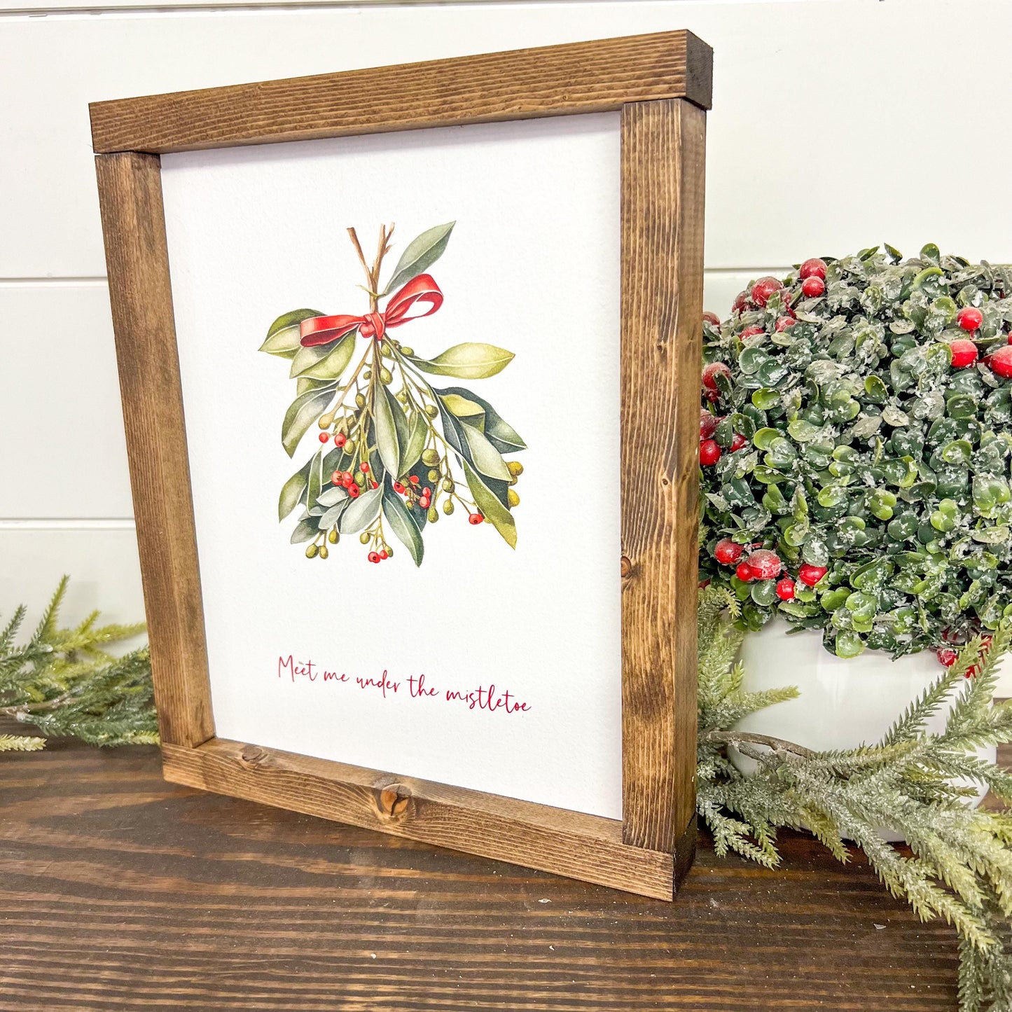 meet me under the mistletoe *wood sign [FREE SHIPPING!]