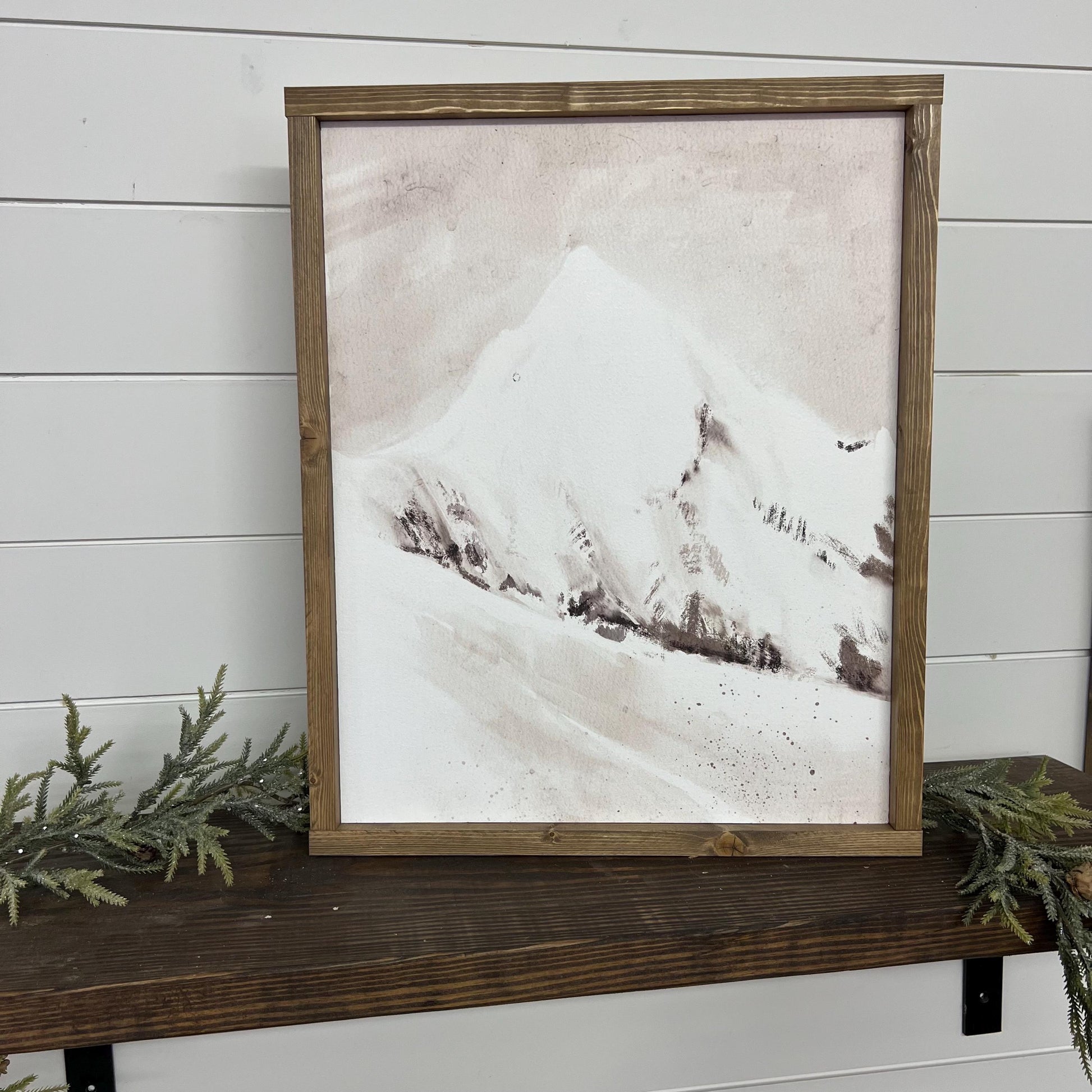 snow capped mountain * winter landscape wood sign [FREE SHIPPING!]