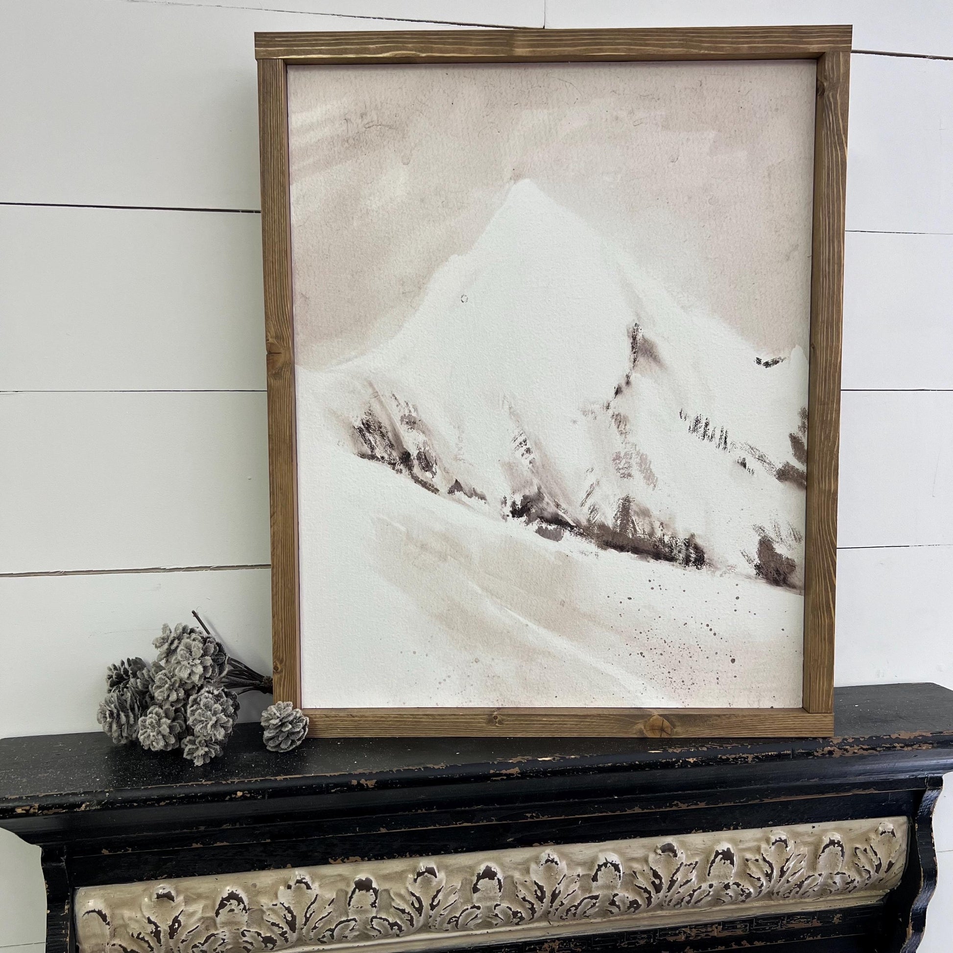 snow capped mountain * winter landscape wood sign [FREE SHIPPING!]