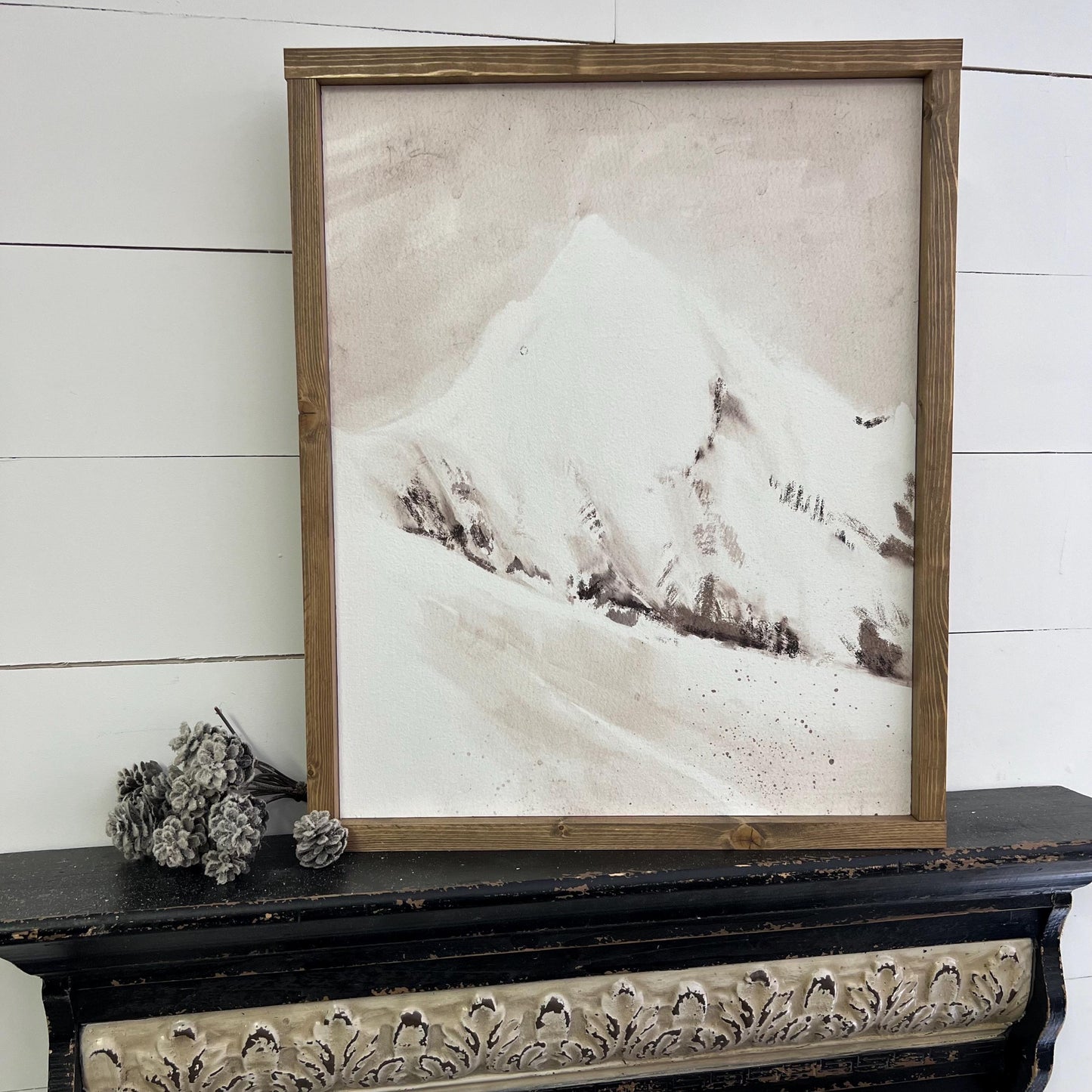 snow capped mountain * winter landscape wood sign [FREE SHIPPING!]