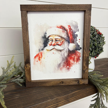 watercolor santa * wood sign [FREE SHIPPING!]