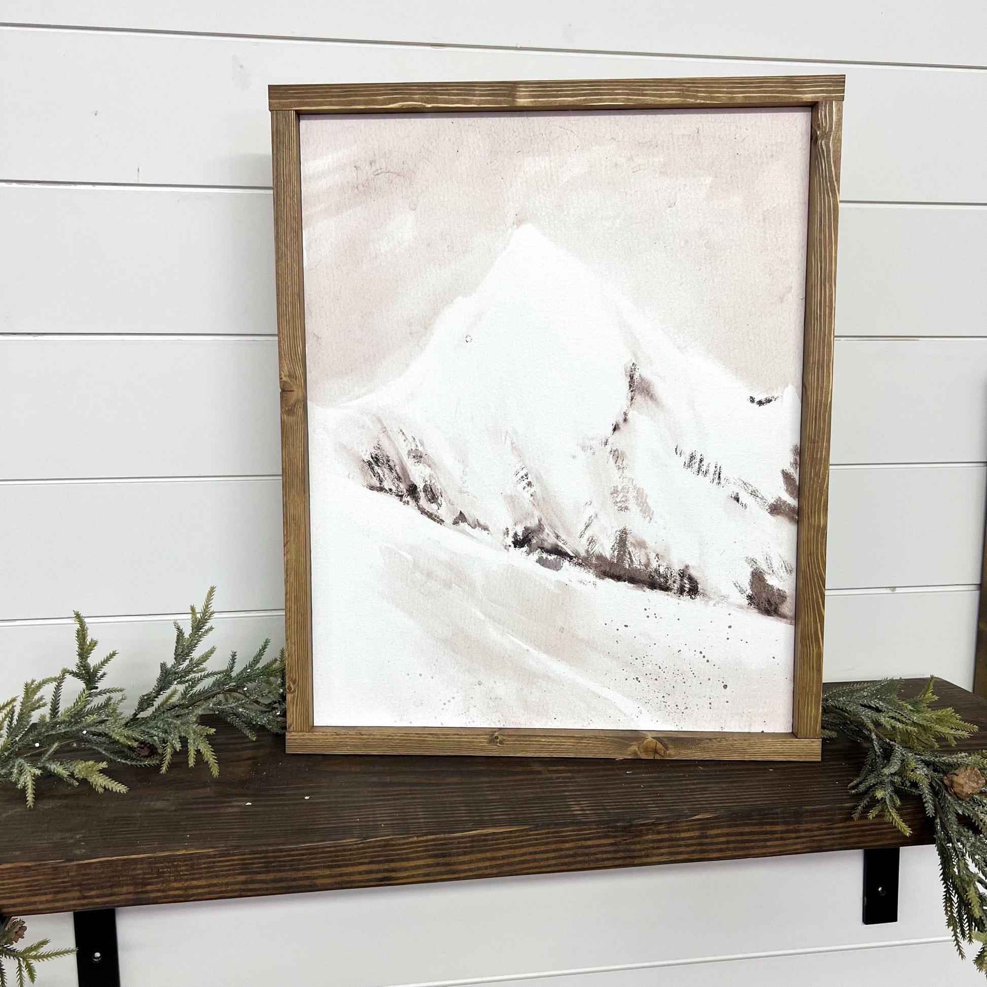 snow capped mountain * winter landscape wood sign [FREE SHIPPING!]