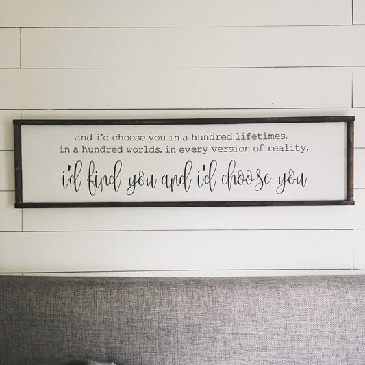 i'd chose you. above the bed sign [FREE SHIPPING!]