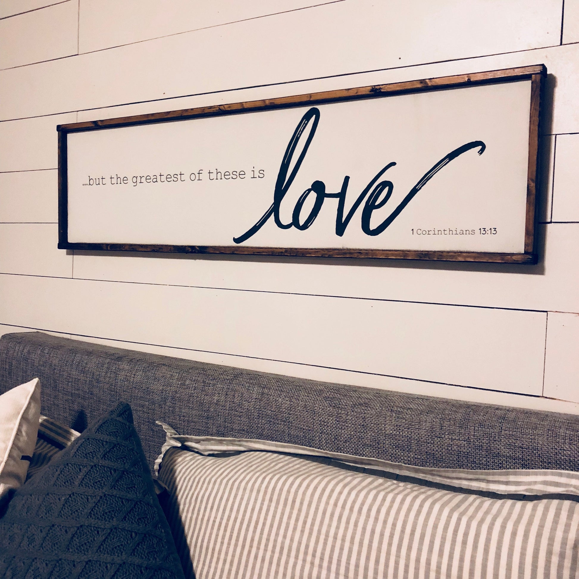 the greatest of these is love. above the bed sign [FREE SHIPPING!]