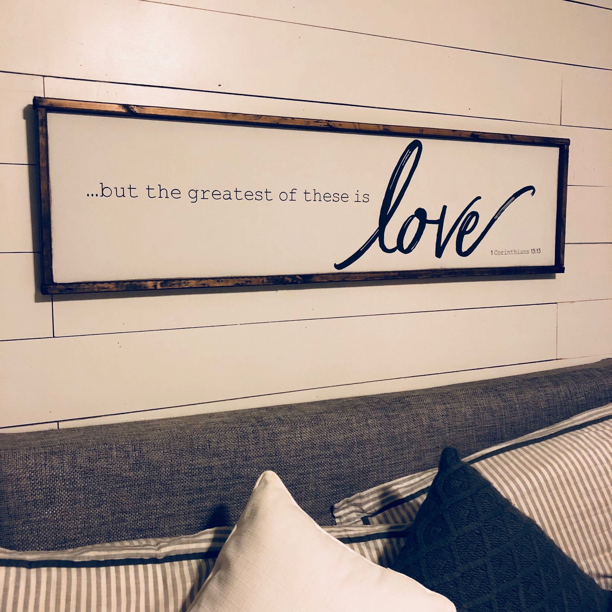 the greatest of these is love. above the bed sign [FREE SHIPPING!]