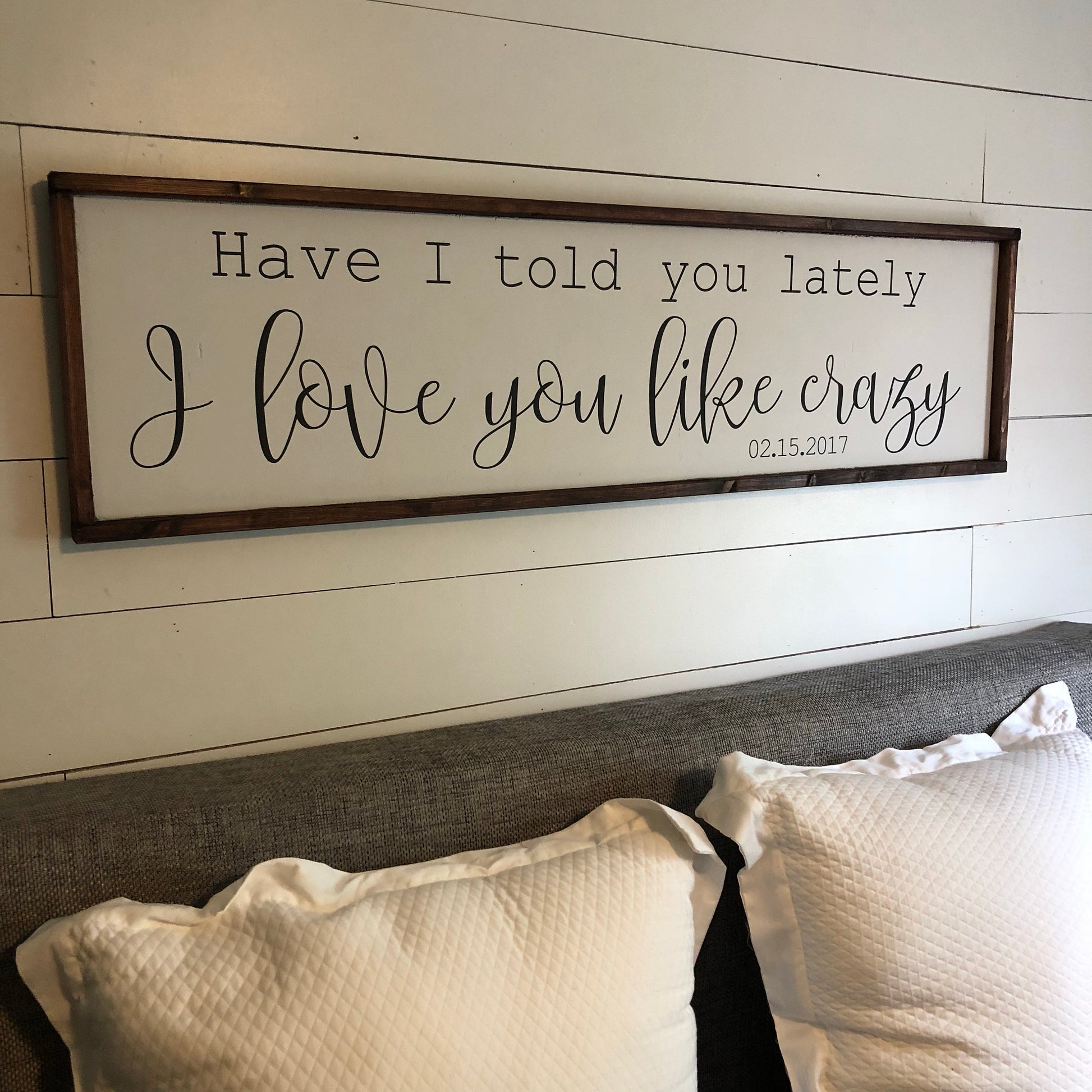 i love you like crazy - above over the bed sign - master bedroom wall art - personalized [FREE SHIPPING!]