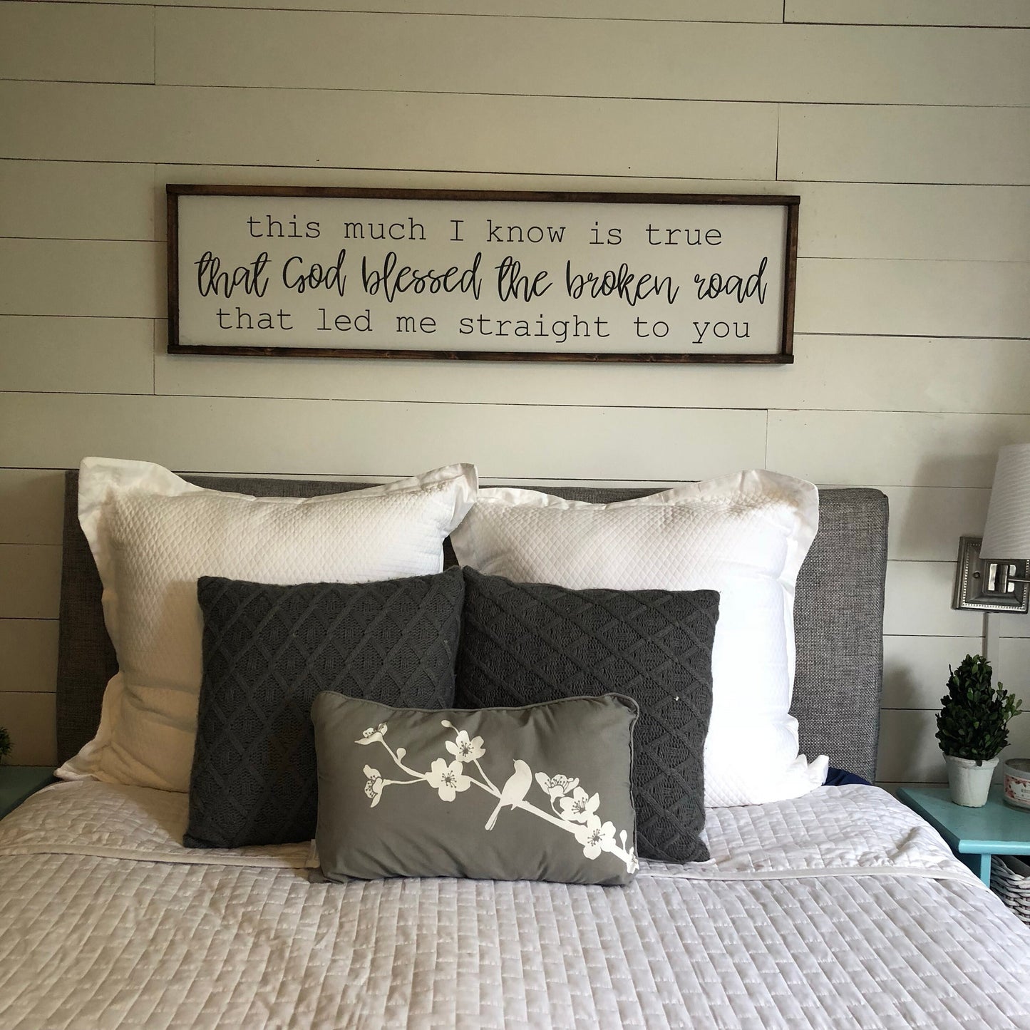 God blessed the broken road. above over the bed sign - master bedroom [FREE SHIPPING!]