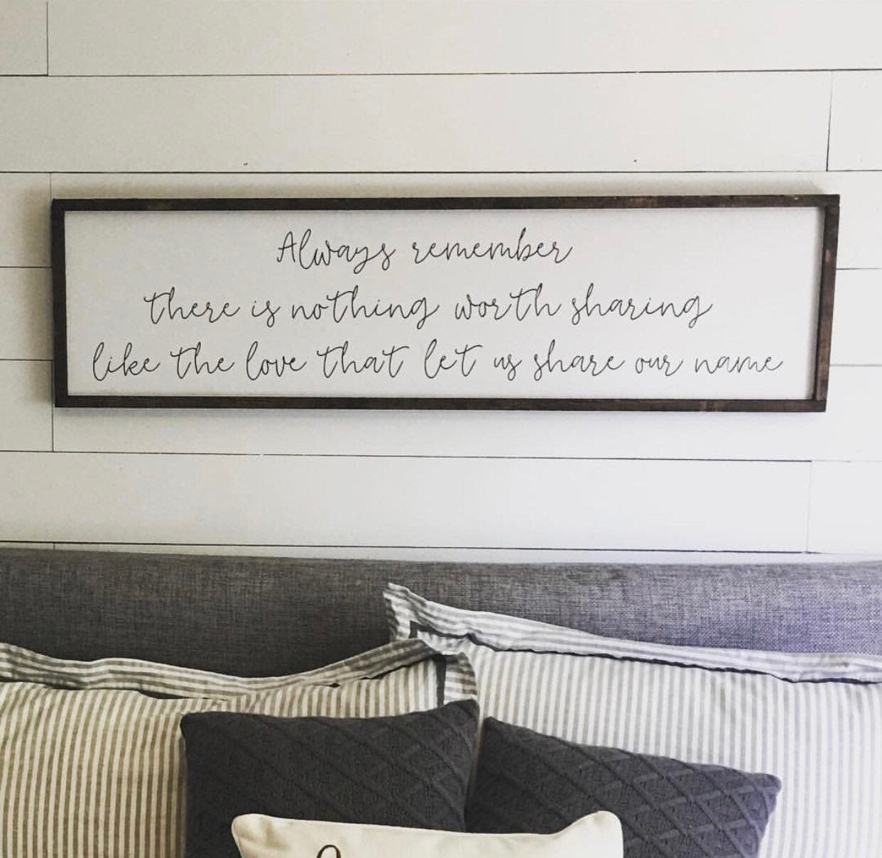 the love that let us share our name. above the bed sign [FREE SHIPPING!]