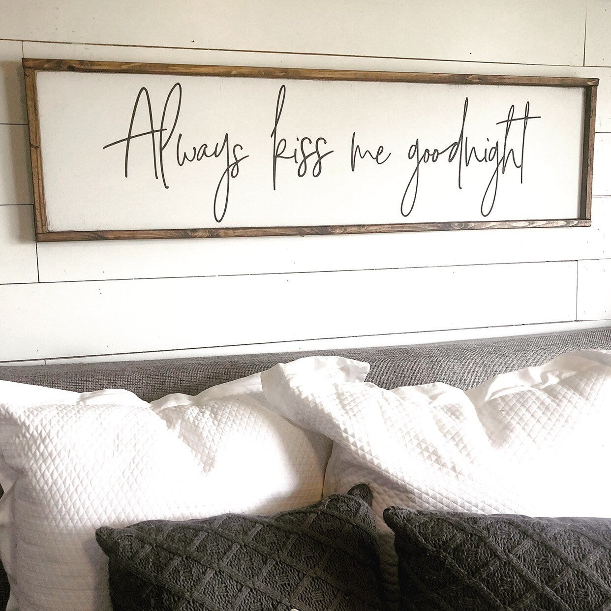 always kiss me goodnight, above over the bed sign, master bedroom wall art [FREE SHIPPING!]