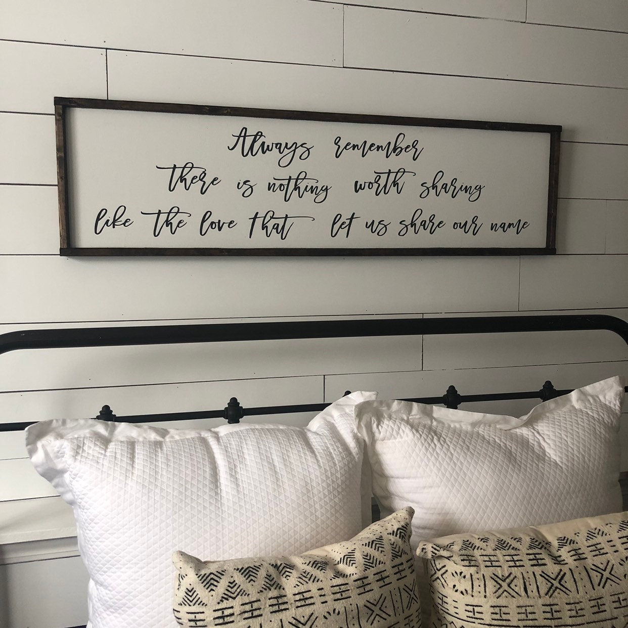 the love that let is share our name. 2.0 above the bed sign [FREE SHIPPING!]