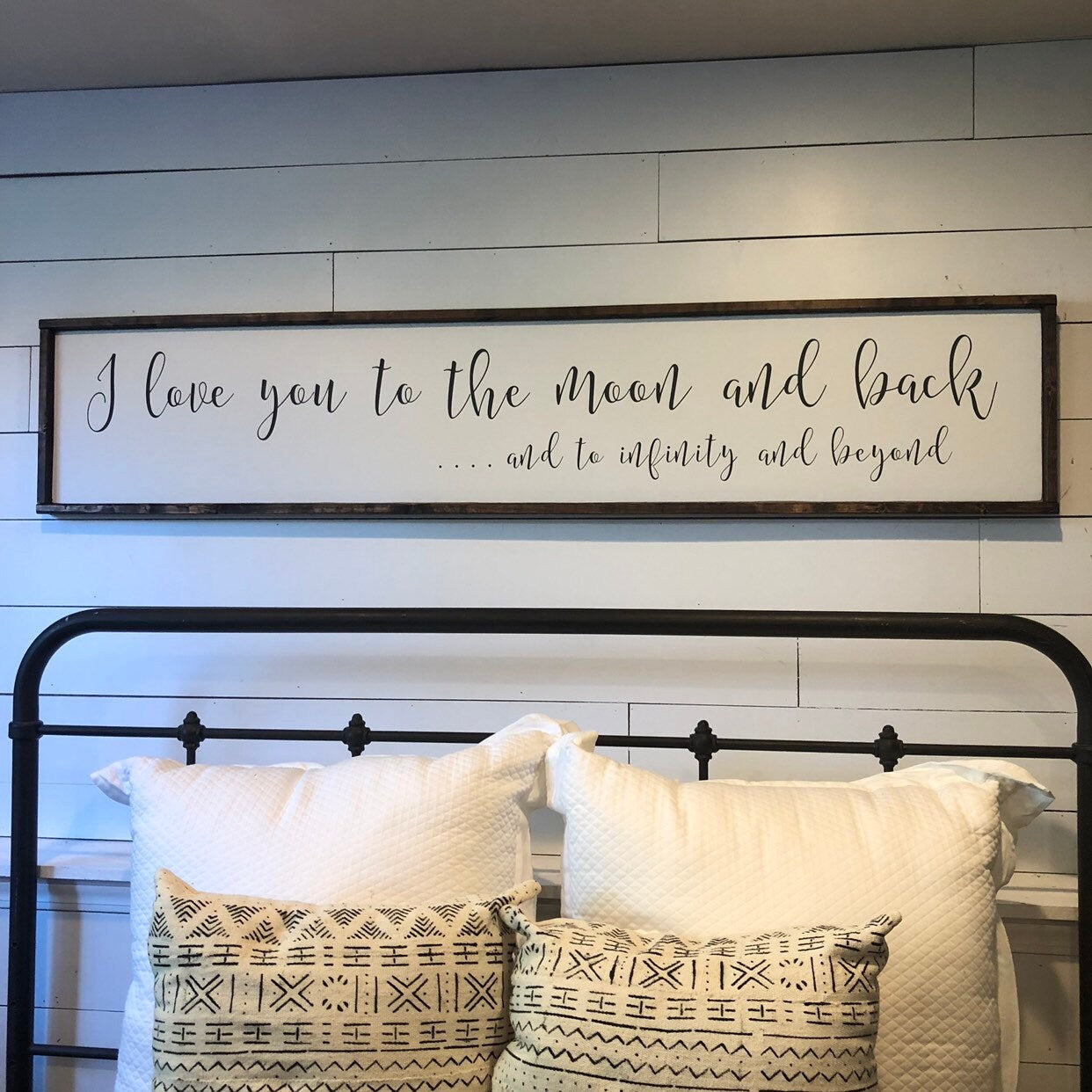 I love you to the moon and back - - above over the bed sign - master bedroom wall art [FREE SHIPPING!]