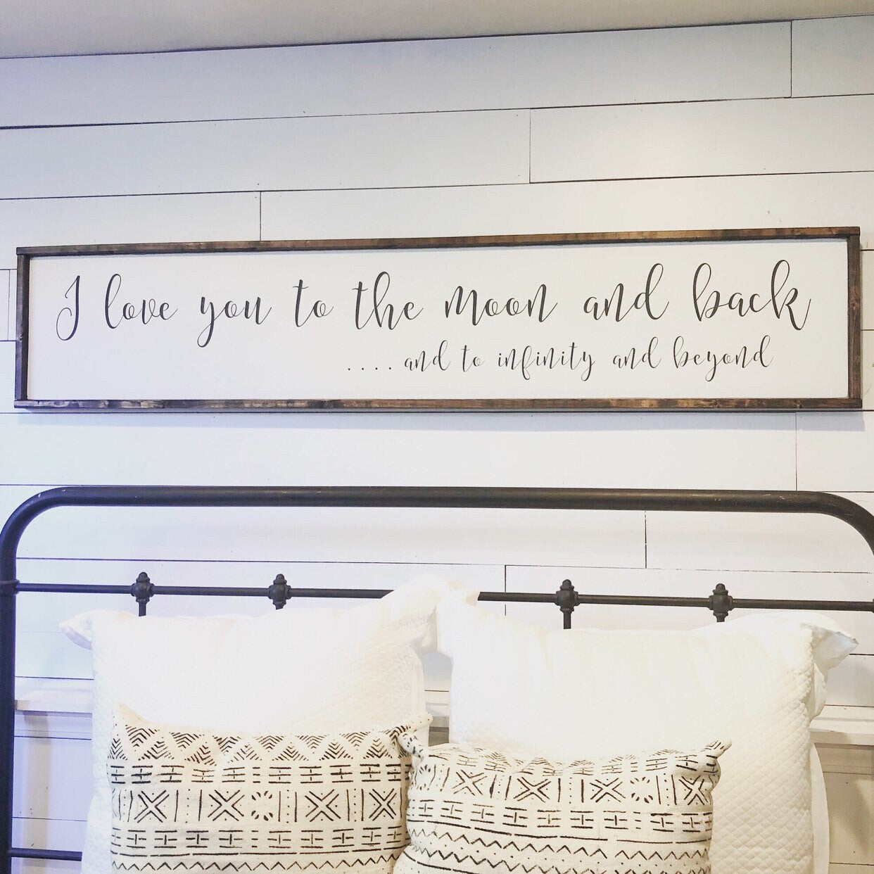 I love you to the moon and back - - above over the bed sign - master bedroom wall art [FREE SHIPPING!]