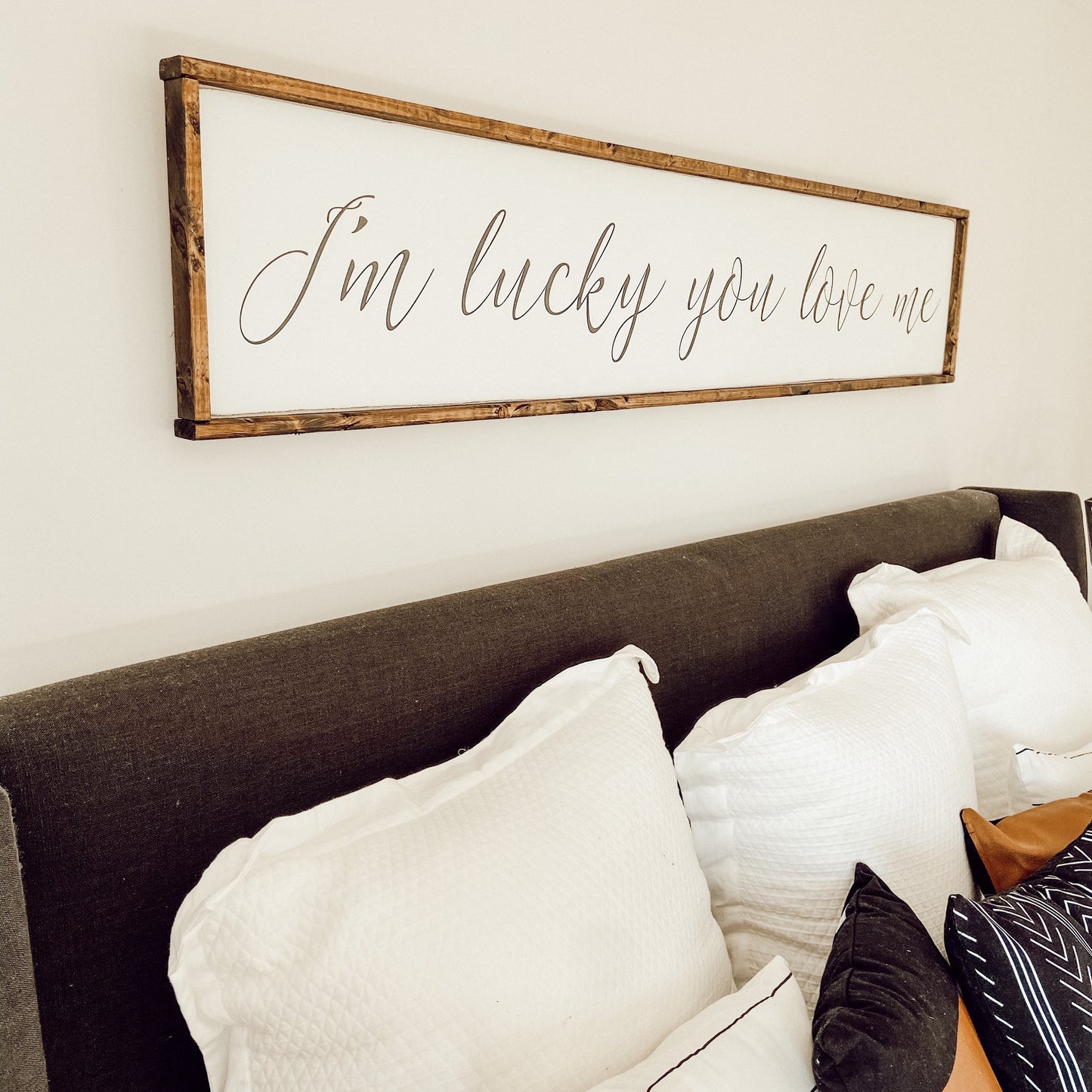i’m lucky you love me. above the bed sign [FREE SHIPPING!]