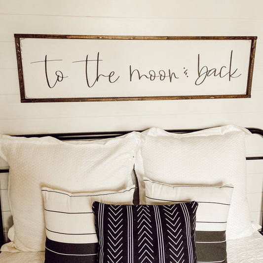to the moon & back. above the bed sign [FREE SHIPPING!]