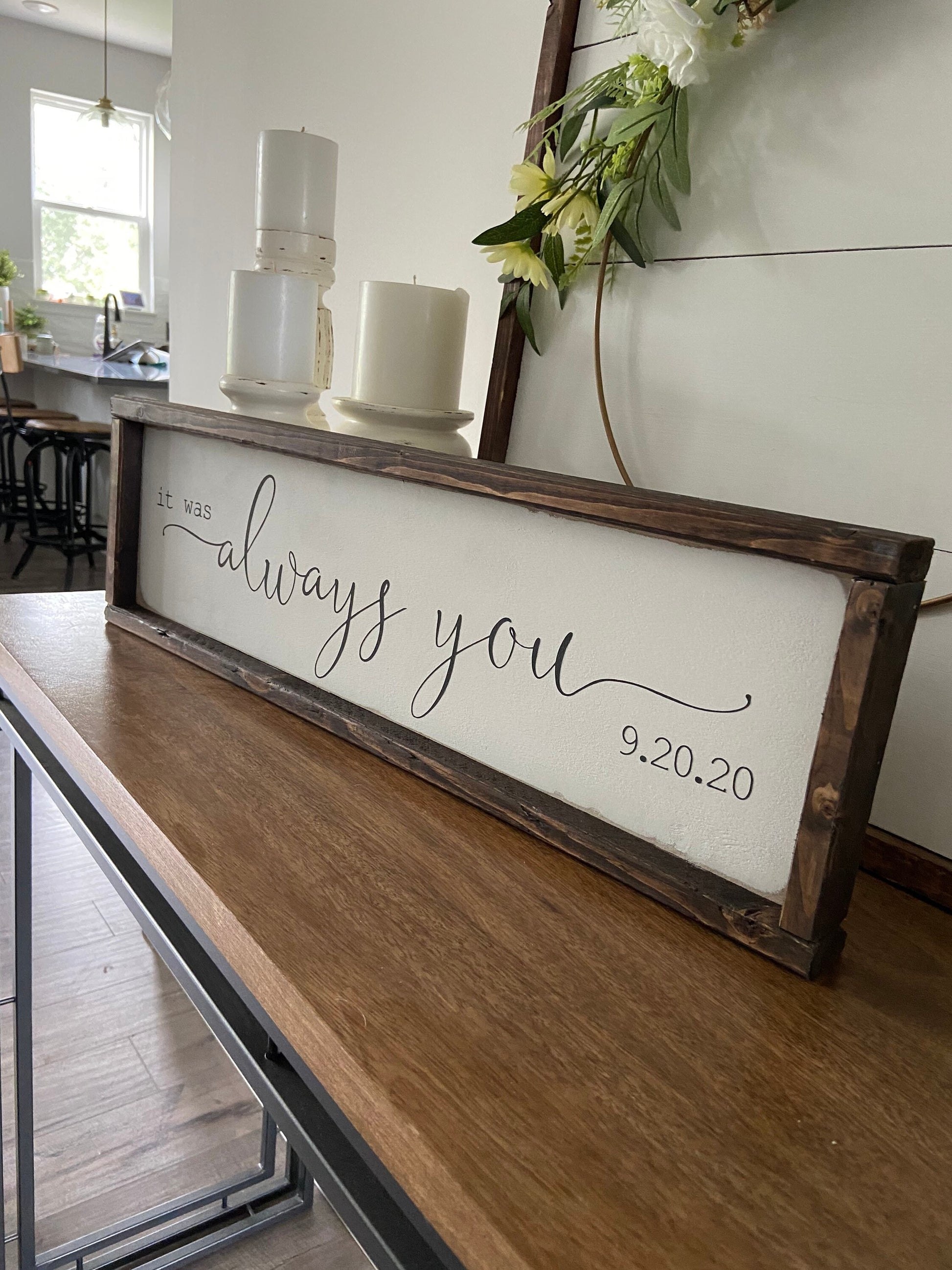 it was always you - - above over the bed sign - master bedroom wall art - personalized wedding gift [FREE SHIPPING!]