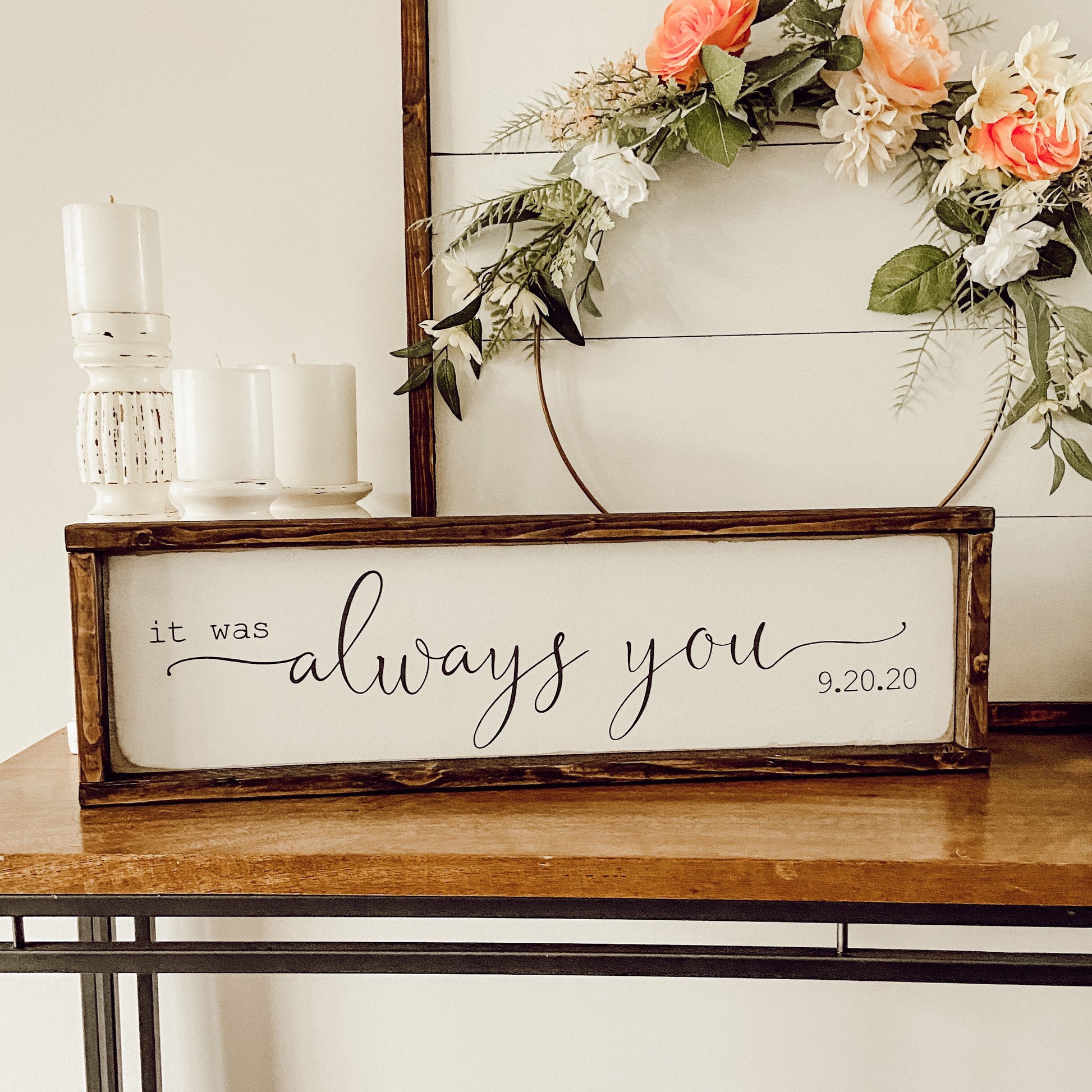it was always you - - above over the bed sign - master bedroom wall art - personalized wedding gift [FREE SHIPPING!]