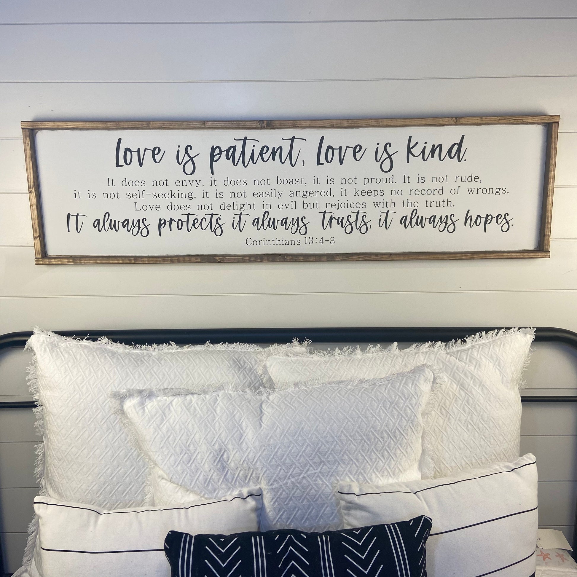 love is patient, love is kind - above the bed sign [FREE SHIPPING!]
