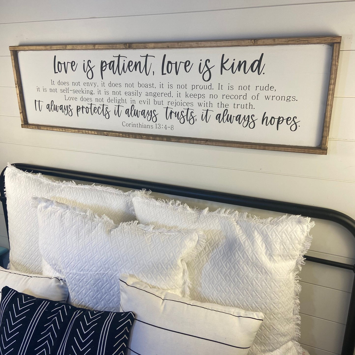 love is patient, love is kind - above the bed sign [FREE SHIPPING!]