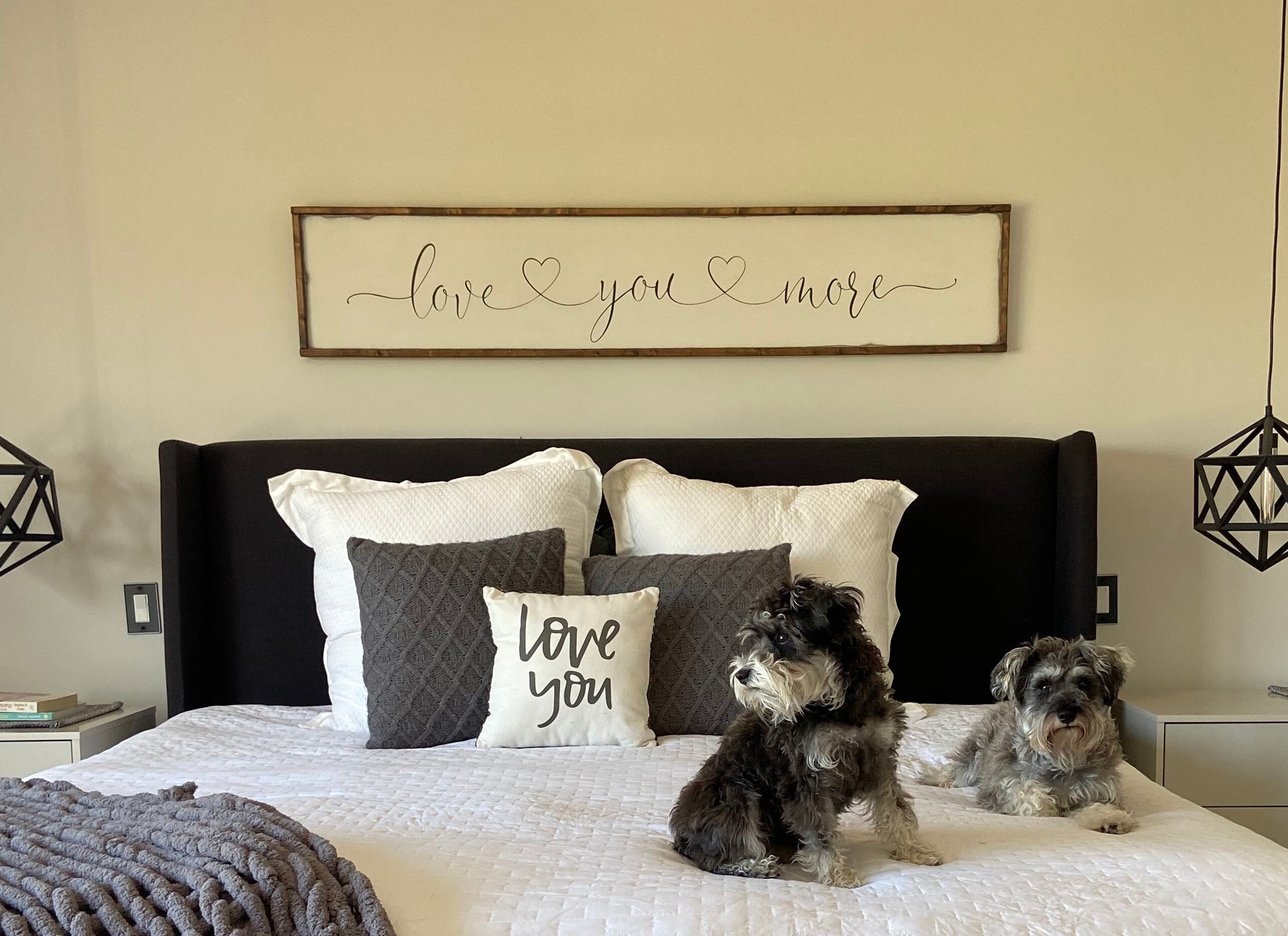 love you more - above over the bed sign - master bedroom [FREE SHIPPING!]