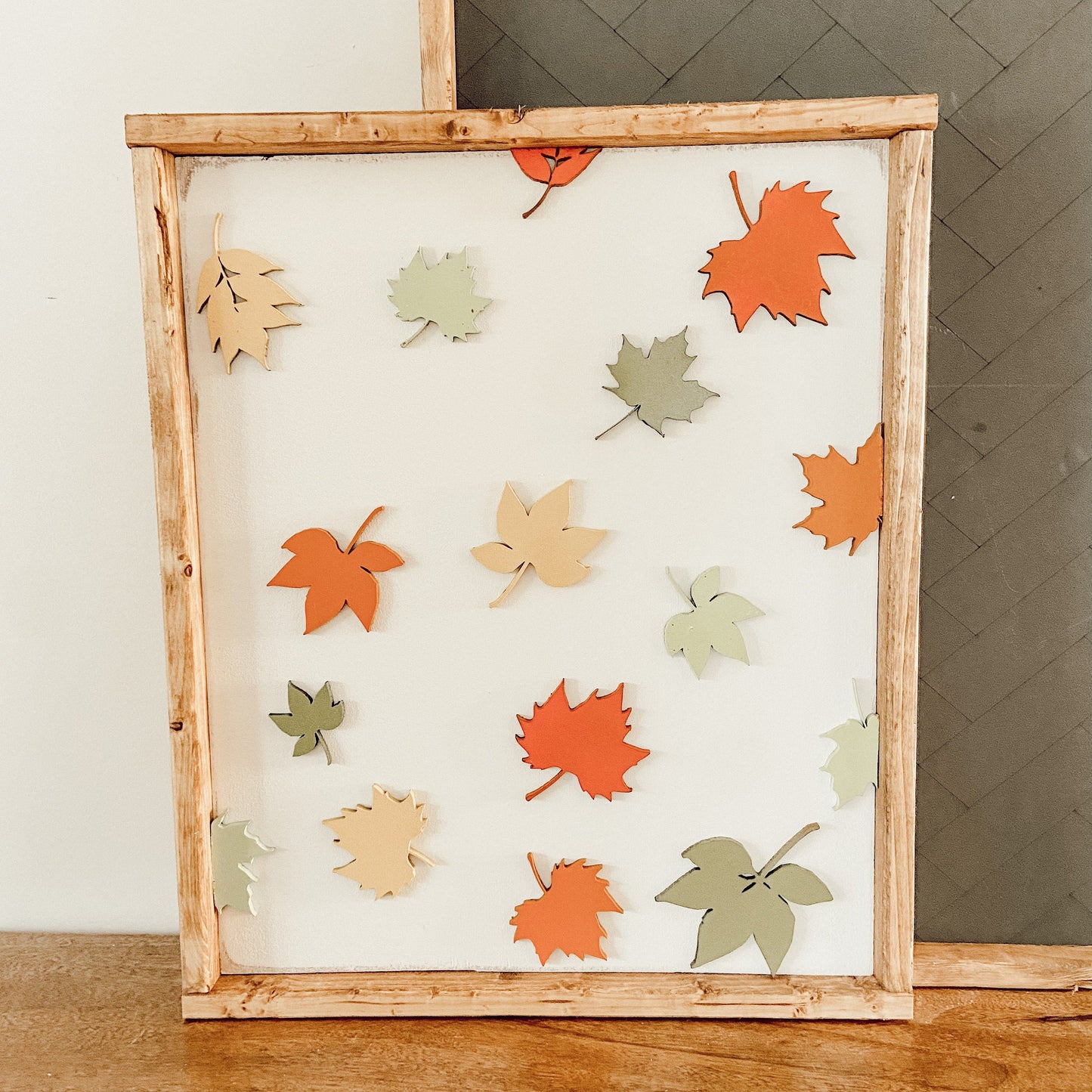 falling leaves background layering sign [FREE SHIPPING]