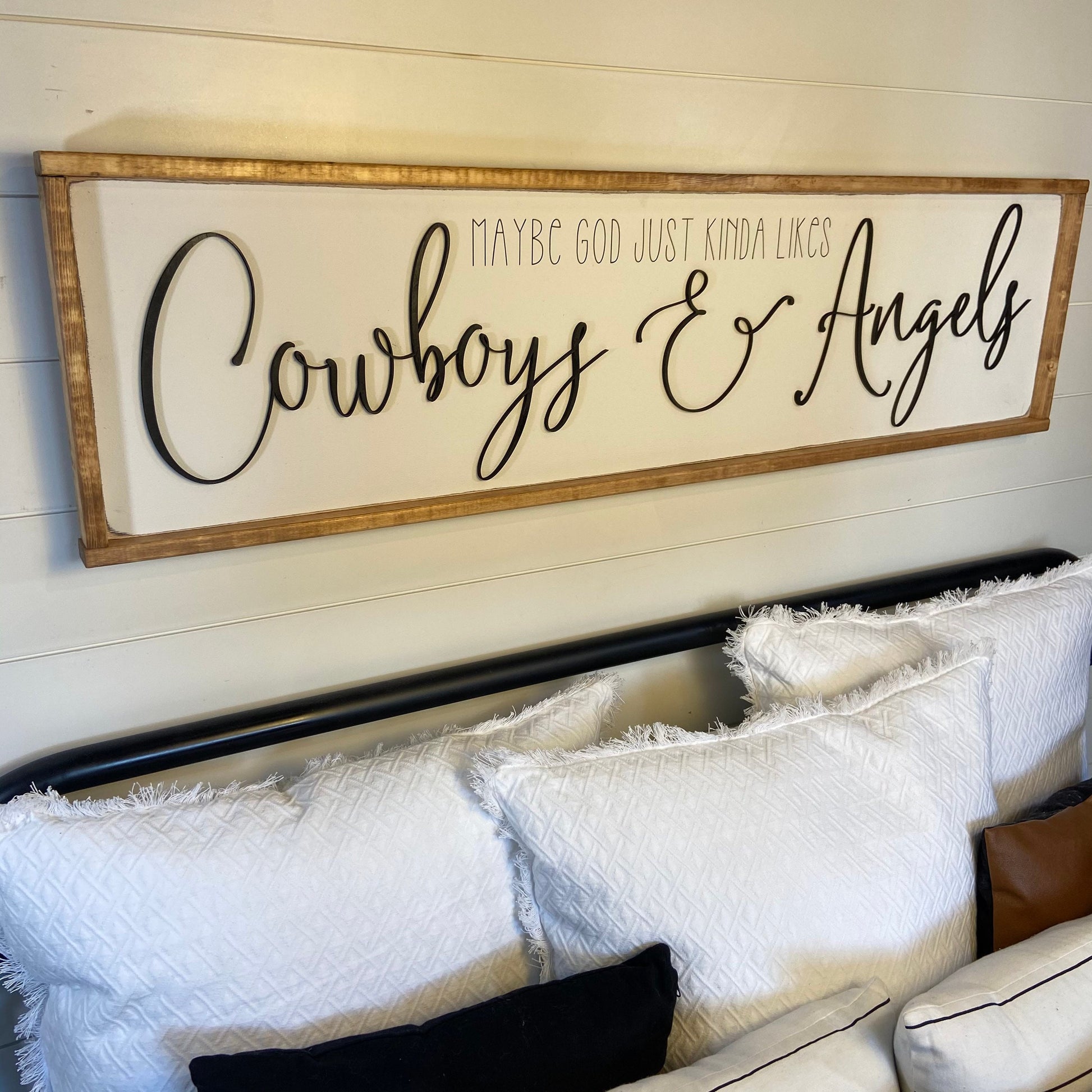 cowboys & angels - above the bed sign [FREE SHIPPING!]