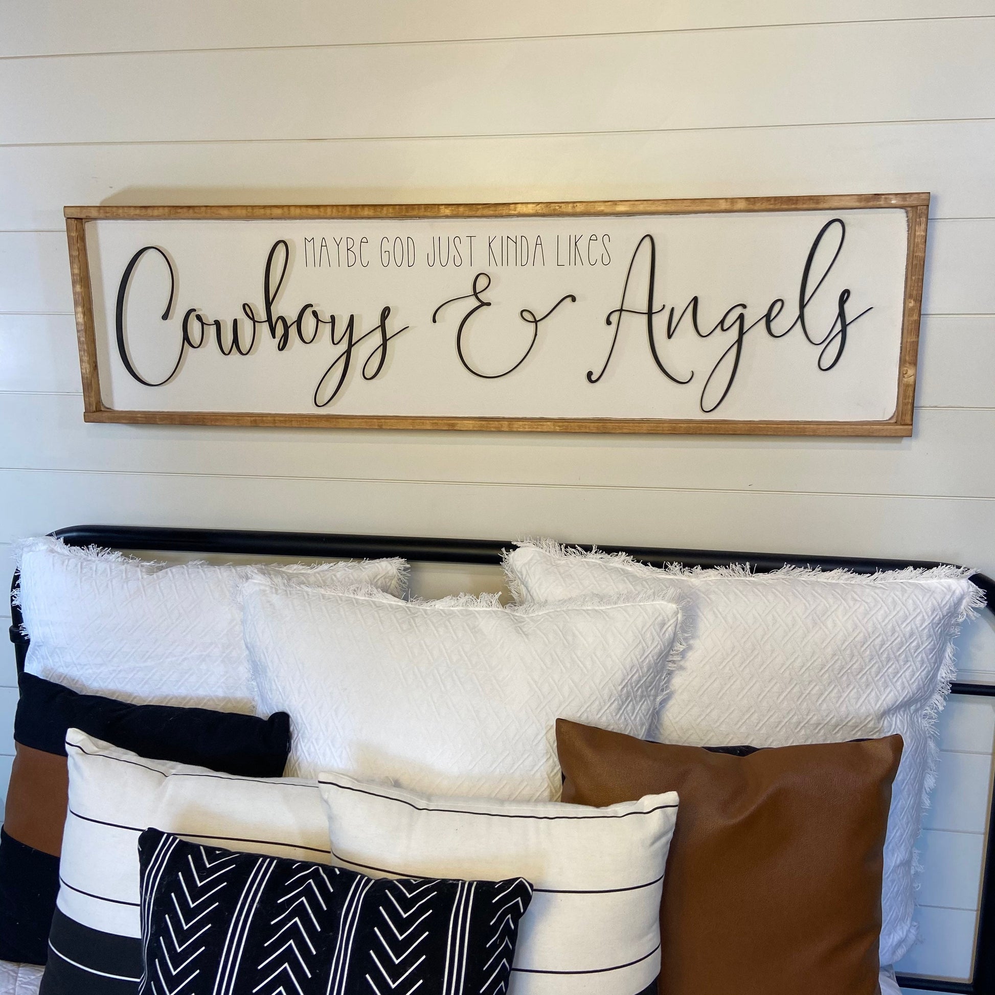 cowboys & angels - above the bed sign [FREE SHIPPING!]