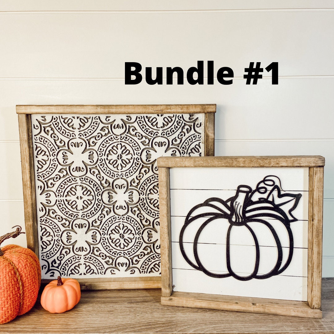 Pumpkin Bundles! Decorative background with shiplap backed pumpkin [FREE SHIPPING]