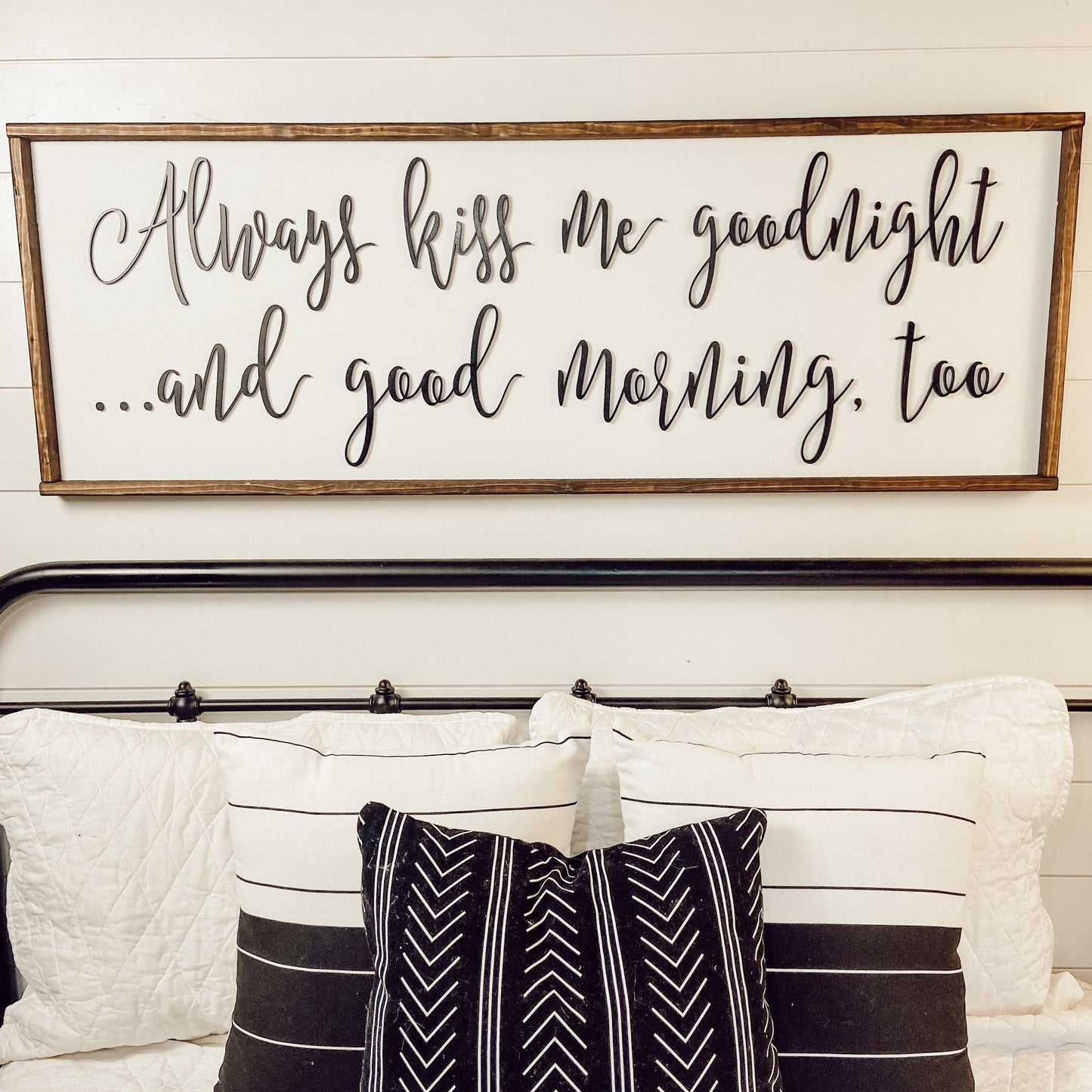 always kiss me goodnight - - above over the bed sign - master bedroom wall art [FREE SHIPPING!]
