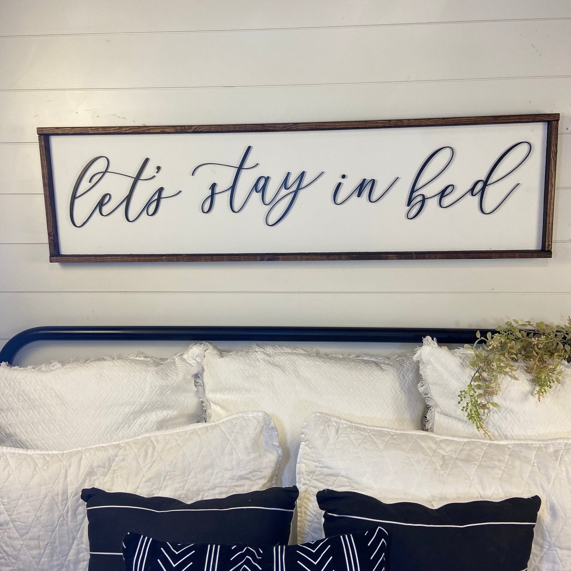 let’s stay in bed - above over the bed sign - master bedroom wall art [FREE SHIPPING!]