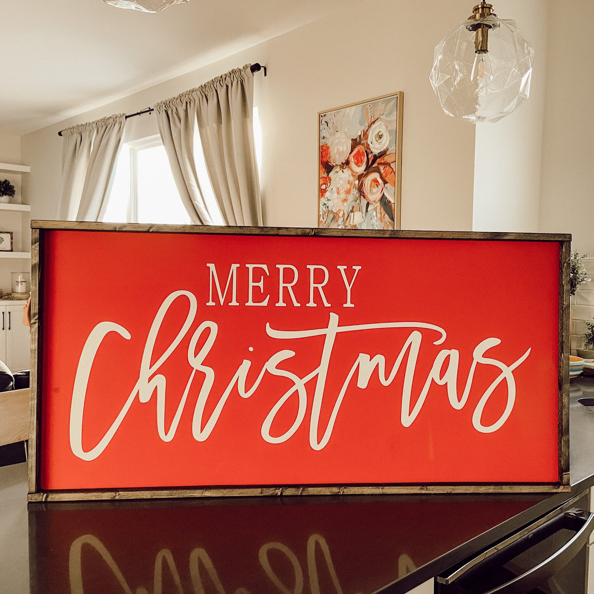 merry christmas - Christmas wood sign, mantle decor [FREE SHIPPING!]