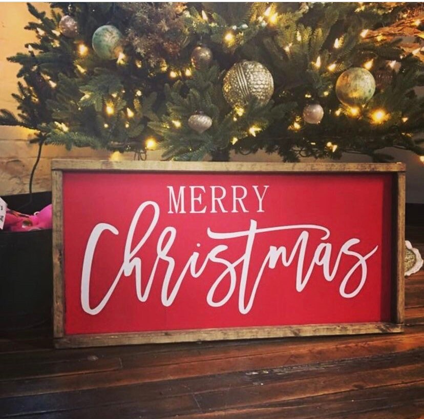 merry christmas - Christmas wood sign, mantle decor [FREE SHIPPING!]